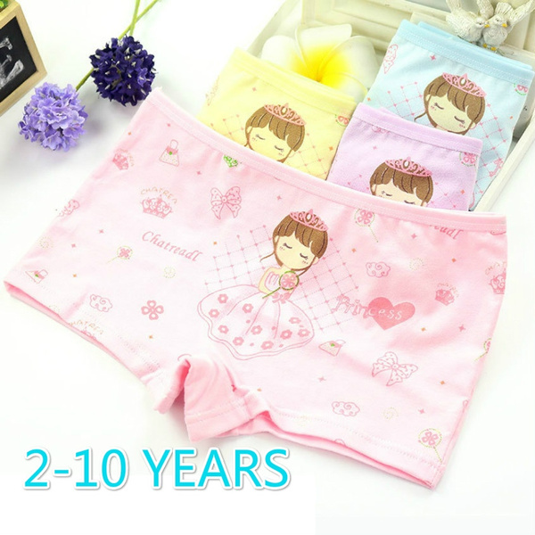 3 Pcs/lot Kids Girls Cotton Underwear Cartoon Printed Baby Girls Underwear  Boxer Briefs Panties -a5-0112-16m
