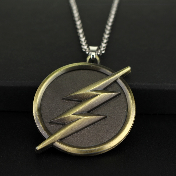 Superhero The Flash Necklace Lightning Logo Stainless Steel Chain Pendants Men Women S Jewelry Wish - The Flash Pendant