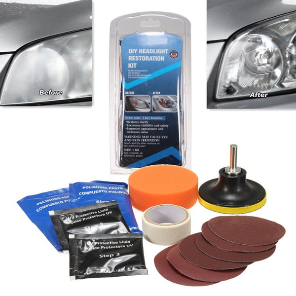 Headlight Lens Restoration System Repair Kit Car Plastic Light