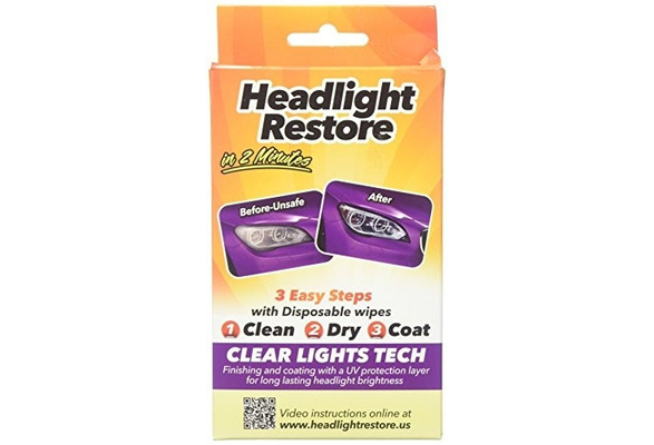 CLT Headlight Restoration Kit, Headlight Lens Cleaning Wipes 