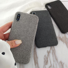 Ultra-thin TPU Non-slip Cloth Plush Soft Phone Case for IphoneX 6 6S 7 8 Plus Cover IPhone10 Cases Shells Funda Coque Apple Accessories Gifts（Solid Color）