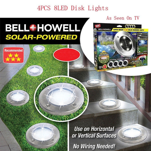 Bell Howell Disk Lights Solar Powered 8, Bell Howell Outdoor Lighting