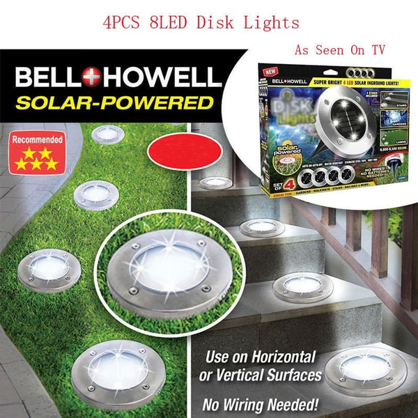 Bell Howell Disk Lights Solar Powered 8 Led Outdoor As Seen On Tv 4 Pack Wish Bell Howell Disk Lights Solar Powered 8, Bell Howell Outdoor Lighting