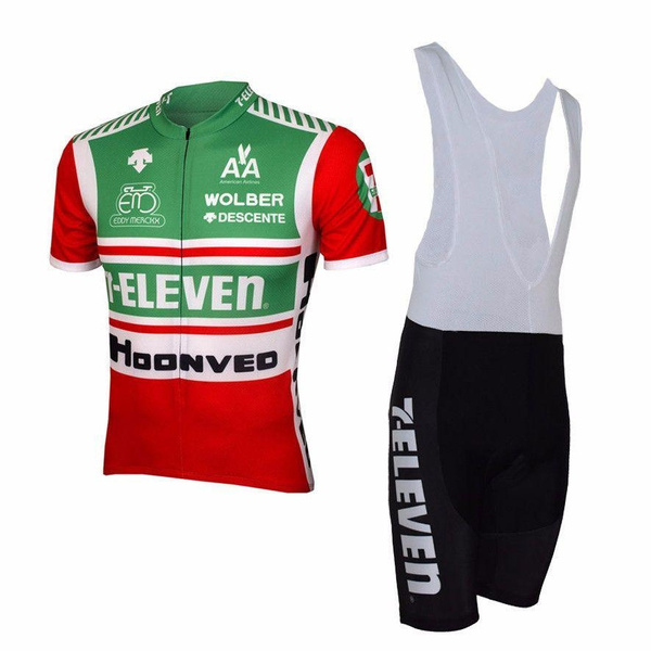 2018 7 Eleven Retro Men Short Sleeve Cycling Set Clothing Breathable Bike Jerseys Clothes Maillot Ropa Ciclismo Cycling Jerseys