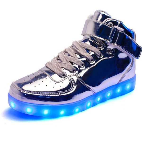 Laag Preek terras Plus Size 35-46 LED Light Shoes Men 7 Colors Glowing Fashion Led Shoes  High-top Adults Lumineuse Shoes Gold Siliver | Wish