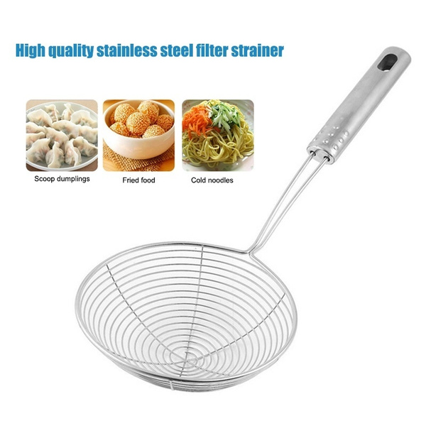 Food Snack Fryer Strainer Stainless Steel Colander France Fried Frying Mesh Colander Filter Oil Drainer