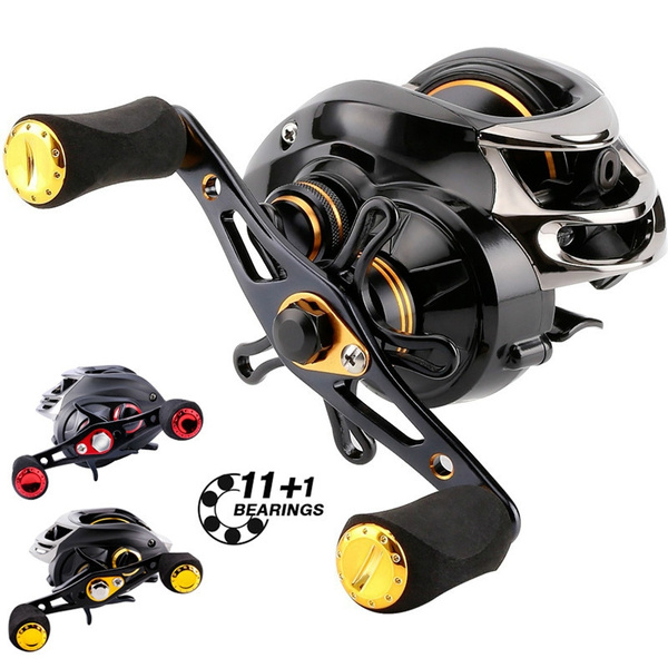 Baitcasting Reels 12 BB Dual Brakes 7.7OZ 13LB Carbon Baitcaster