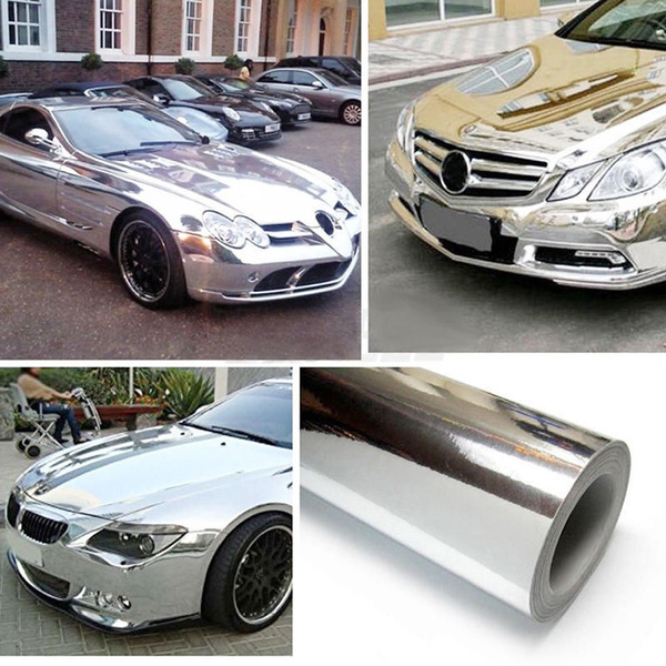 Premium Chrome/Silver Vinyl Wrap Film – 36x60 Inches, 3ft X 5ft, DIY Car Wrap