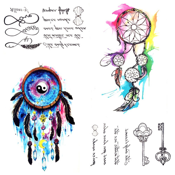 Summer Tribe Flash Tattoo Henna Watercolor Dreamcatcher Temporary Tattoo Sticker Women Body Small Arm Art Tatoo Dream Catcher | Wish Summer Tribe Flash Tattoo Henna Watercolor Dreamcatcher Temporary Tattoo Sticker Women Body Small Arm Art Tatoo Dream Catcher | Wish