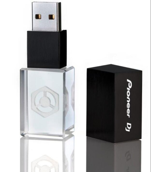 Clé USB 3.0 DJ Crystal Stick 16Go LED Rouge - Design Cristal Avec Hologramme Lumineux | Pour équipement Pioneer, Musique