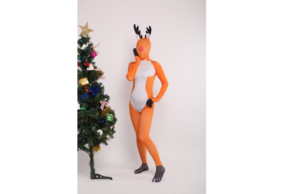 A Skin-Tight Santa Claus Full Body Spandex Suit