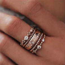 18 k, crystal ring, ringsleeve, Jewelry