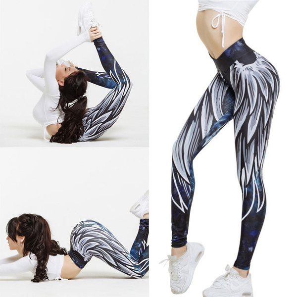 Angel Wings Leggings, Printed Leggings, Leggings for Women, Yoga