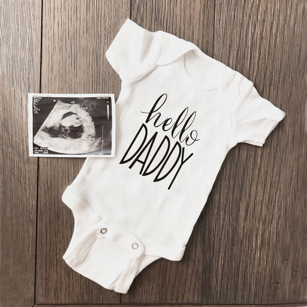 Details about   Hello Daddy Baby Outfit Gift for Husband Pregnancy Announcement Pregnancy Re 