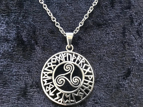 Antique Silver Celtic Viking Triskele Triple Spiral Triskelion