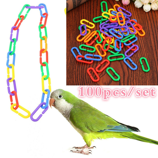 100pcs Parrot Toys Plastic C-clips Hooks