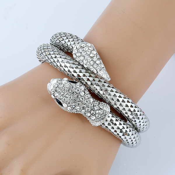 Snake Chain Styled Plain Pure Silver Bracelet