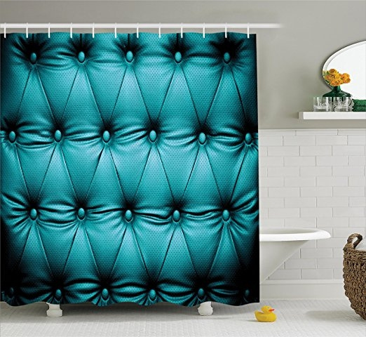Turquoise Decor Collection Oned, Dark Teal Green Shower Curtain