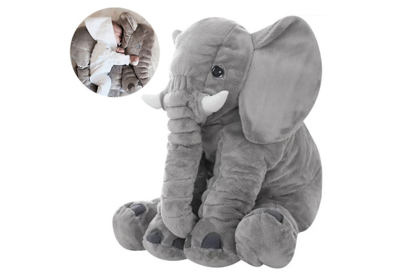 Cartoon Plush Elephant Toy Baby Sleeping Back Cushion Soft Stuffed Animal  Pillow Elephant Doll Newborn Playmate Doll Birthday Gift for Kids