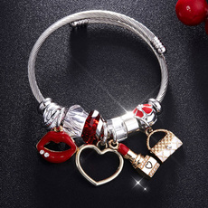 Charm Bracelet, Cheap bangles bracelet, Chain, Corazón