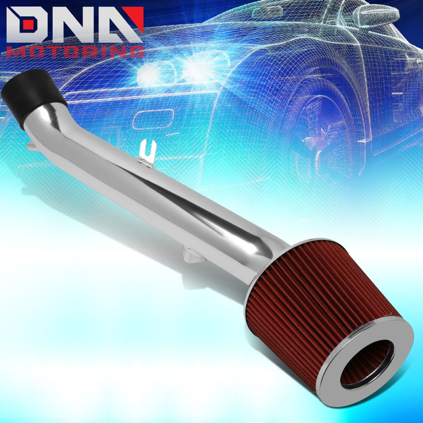 DNA Motoring ITK-0034-RD For 2003 to 2006 Infiniti G35 Lightweight Hi-Flow  Short Ram Air Intake System+Red Cone Filter
