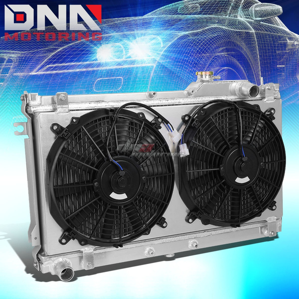 Super Miata Radiator For 1990 to 1998 Mazda Miata MX-5 Aluminum Dual Core 2-Row Bolt-on ...