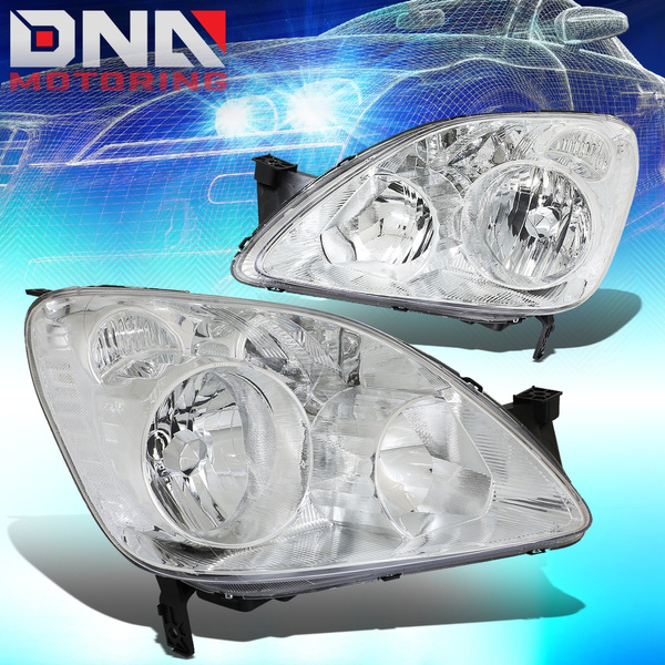 For 2005 to 2006 Honda CRV Headlight Chrome Housing Clear Corner