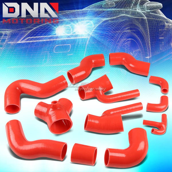 For Audi S4/A6 Turbo Intercooler Silicon Hose Piping Kit Set (Red) B5