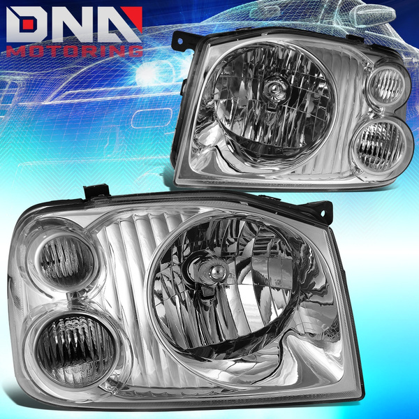 For 2001 to 2004 Nissan Frontier Headlight Chrome Housing Clear