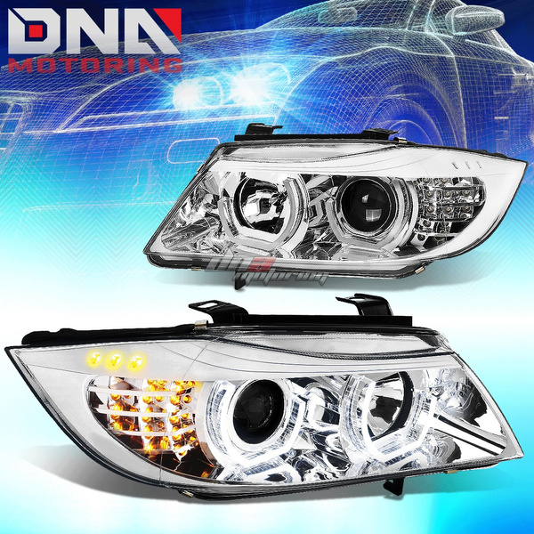 DNA Motoring HL-3D-E9005-CH For 2005 To 2008 BMW E90 3-Series 3D LED ...