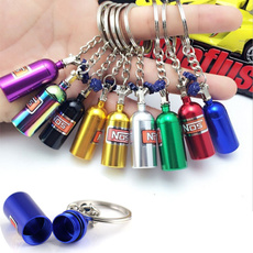 NOS Turbo Nitrogen Bottle Metal Key Chain Key Ring Holder Car Keychain Pendant Jewelry for Women Men Unique mini keyring