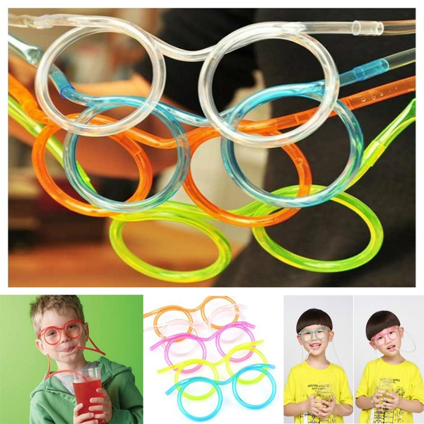 Unique Glasses Flexible Drinking Tube Kids Party Accessories 