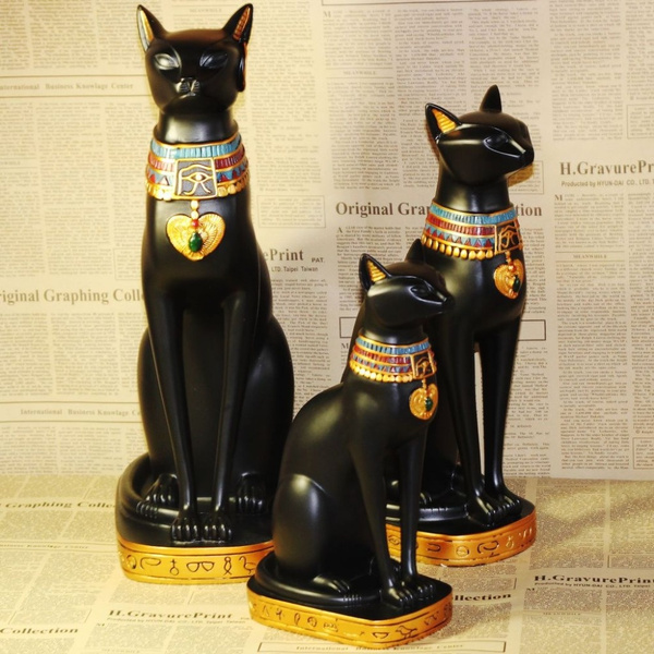 Bastet Statue Egyptian Cat God Figurine Cat in Ancient Egypt Resin ...