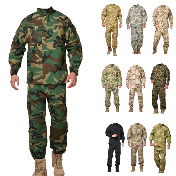 Military Mens Combat Camo Jacket Suit Tactical Jacket Hunting Paintball Sets New