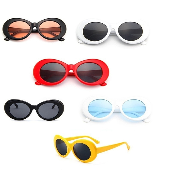 Retro Clout Goggles Unisex Sunglasses Rapper Oval Shades Grunge Glasses 1pcs 