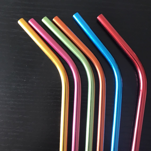 Colorful 10.5 7mm Party drinking straws, aluminum straws, reusable metal  smoothies straws ,M