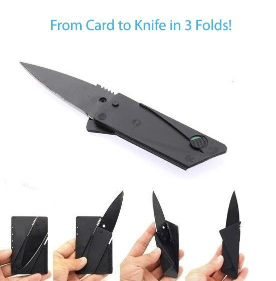 10X Folding Credit Card Stainless Steel Wallet Knife - Card to Knife in ...