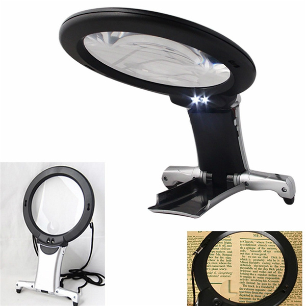 giant large hands free magnifying glass with light led magnifier