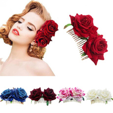 Bridesmaid, Flowers, Rose, Hair Pins