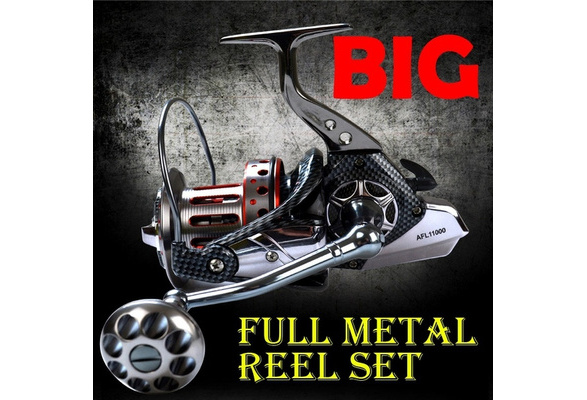 Hot Sale! Full Metal Body alike size8000 9000 10000 11000 12000 Spinning  Reels Big Trolling Reel Surf Reel Fishing Reel