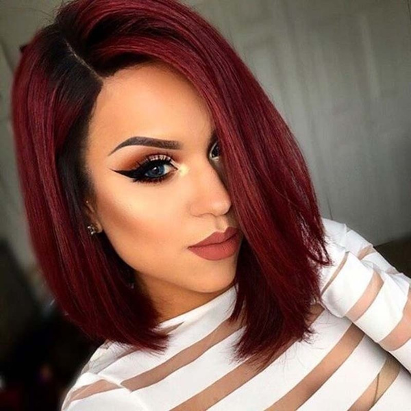 red wig shoulder length