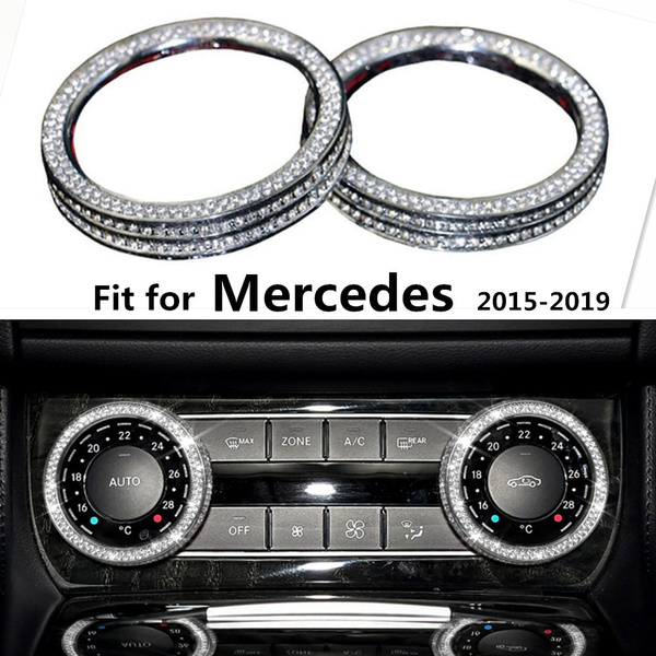 NIUHURU Car Interior Trim Fitting Steering Wheel Crystal Rhinestone Bling Accessories for Mercedes Benz A200 A220 C300 CLA GLA GLB GLC 2020-2021 B 