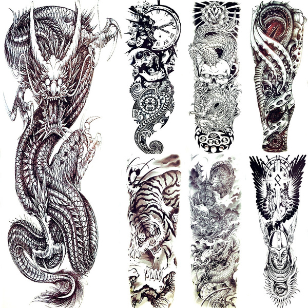Firercely Myth Dragon Temporary Tattoo Animal Claw Tattoo Stickers Sexy ...