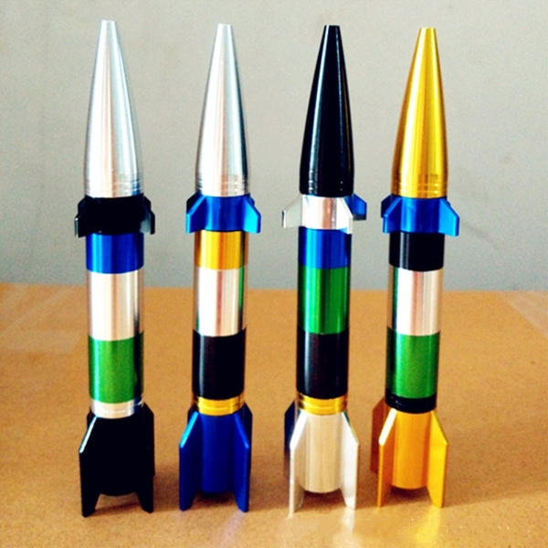 Punchbowl Pipes Hawaii: "Rocket" Pipe - Unique All Brass Chillum Smoking Pipe, Built-in Poker, Cleanable And Screenless - Foto 8