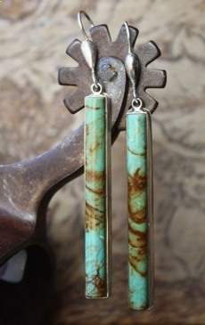 Antique, Sterling, Turquoise, Gemstone Earrings