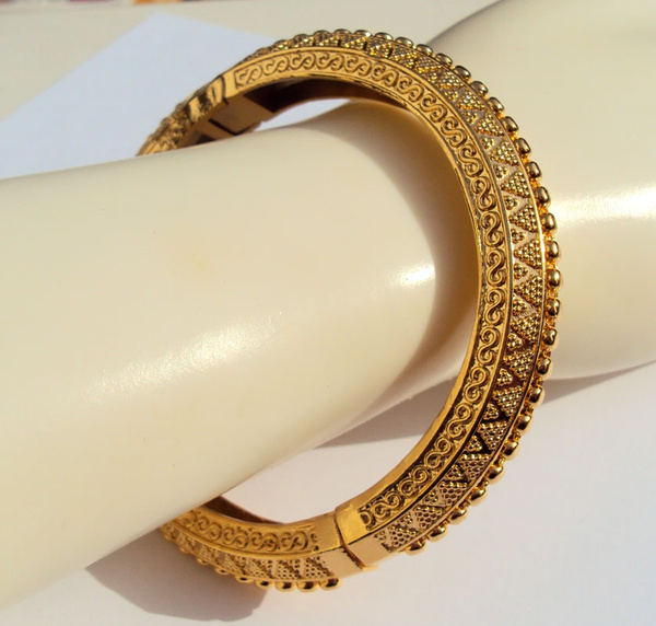 CARVE 22K 23K 24K THAI BAHT YELLOW GOLD GP JEWELRY BANGLE BRACELET 