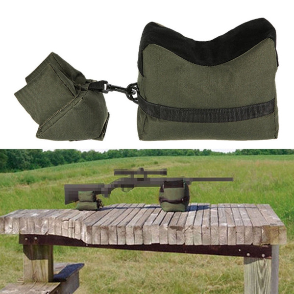 Shooting Range Sand Bag Set Rifle Gun Bench Rest Stand Front Rear Bag Hunting LJ 