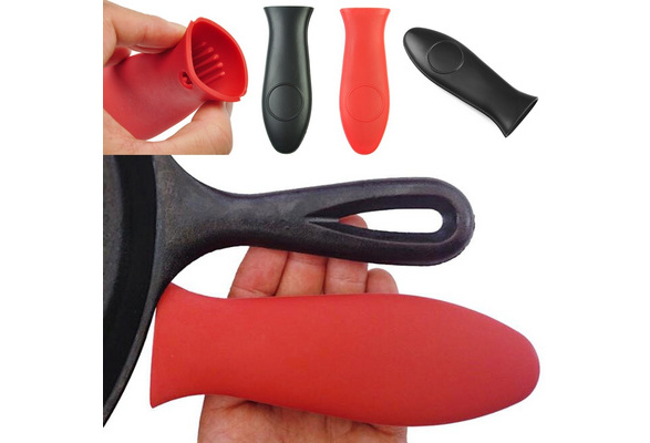1Pcs Silicone Hot Handle Holder Potholder For Cast Iron Skillets Pans Grip  Sleeve Cover Pots Pans Handle Parts