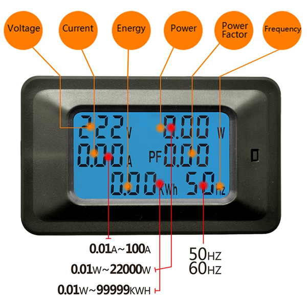 6 IN 1 LCD Digital AC 20A 100A 110V 220V Voltage Energy Meter - Foto 4