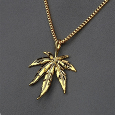 golden, Chain Necklace, Fashion, leaf